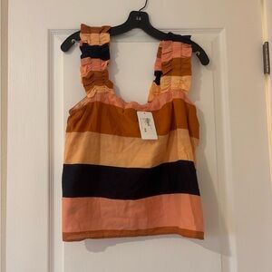NWT Evereve Jessie stripe ruffle tank